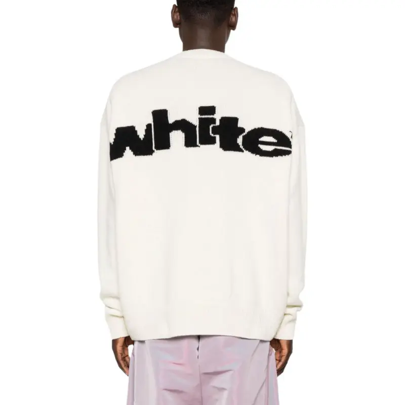 OFF-WHITE Logo Intarsia Crewneck Jumper-3