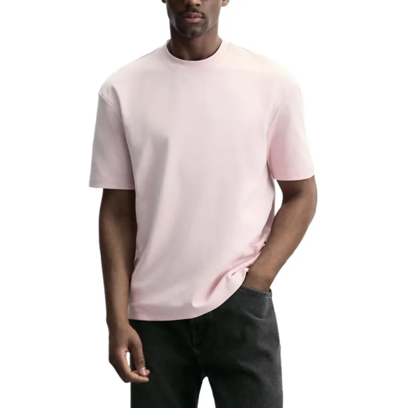 ZARA T-Shirt Men's Light Peach Pink-4