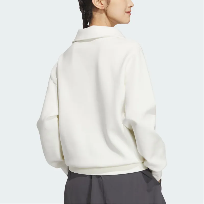 Adidas Lounge FW24 HALF ZIP SWEATSHIRT HOODIE Sweatshirt Women's White-2