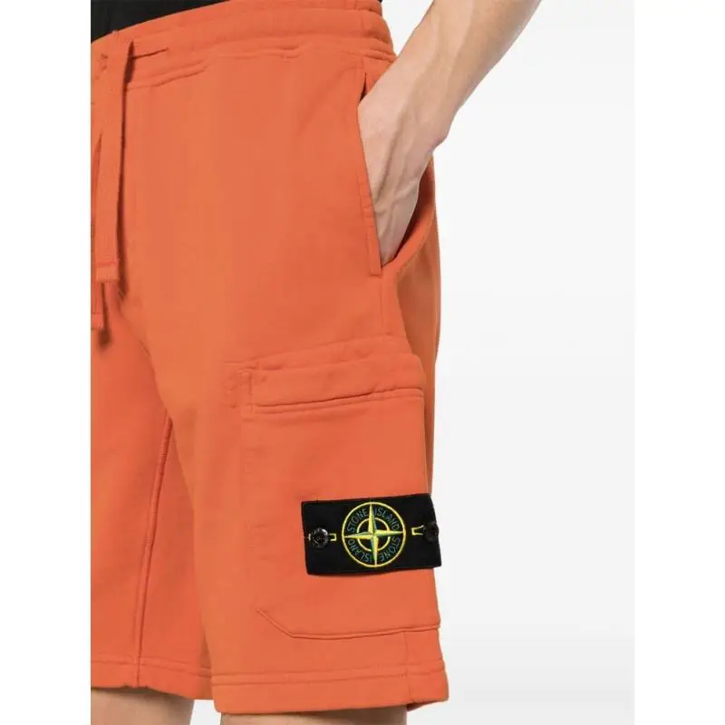 STONE ISLAND Logo Patch Drawstring Bermuda Shorts-1