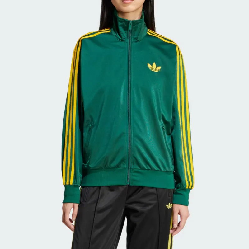 Adidas Women's Adicolor Classic Firebird Loose Track Top Collegiate Green/Crew Yellow-2