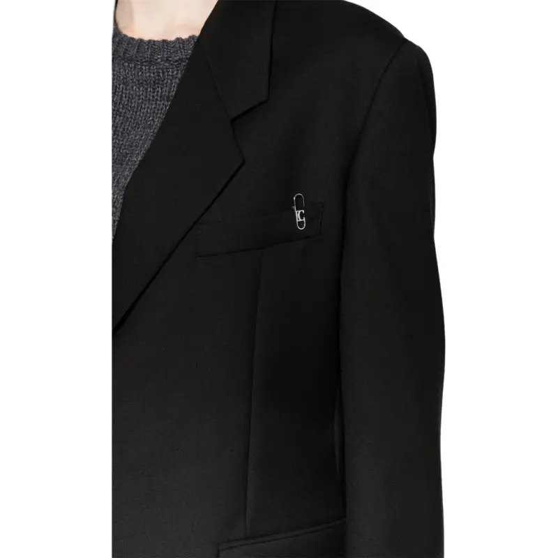 LOW CLASSIC Logo-plaque Single-breasted Blazer-4