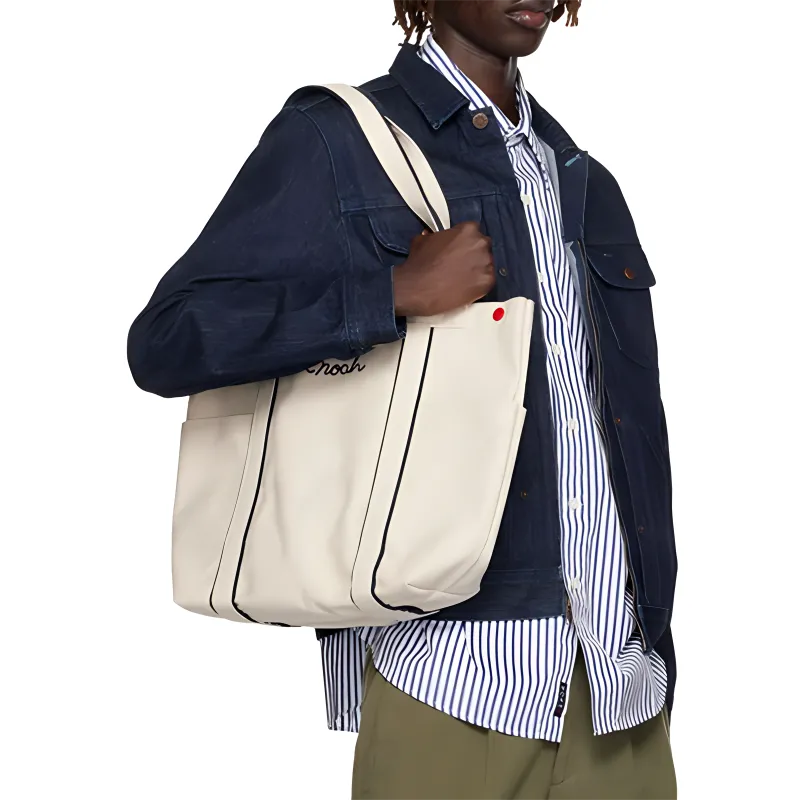 NOAH Canvas Canvas Bag Tote Bag Shopping Bag Handbag Unisex White-4