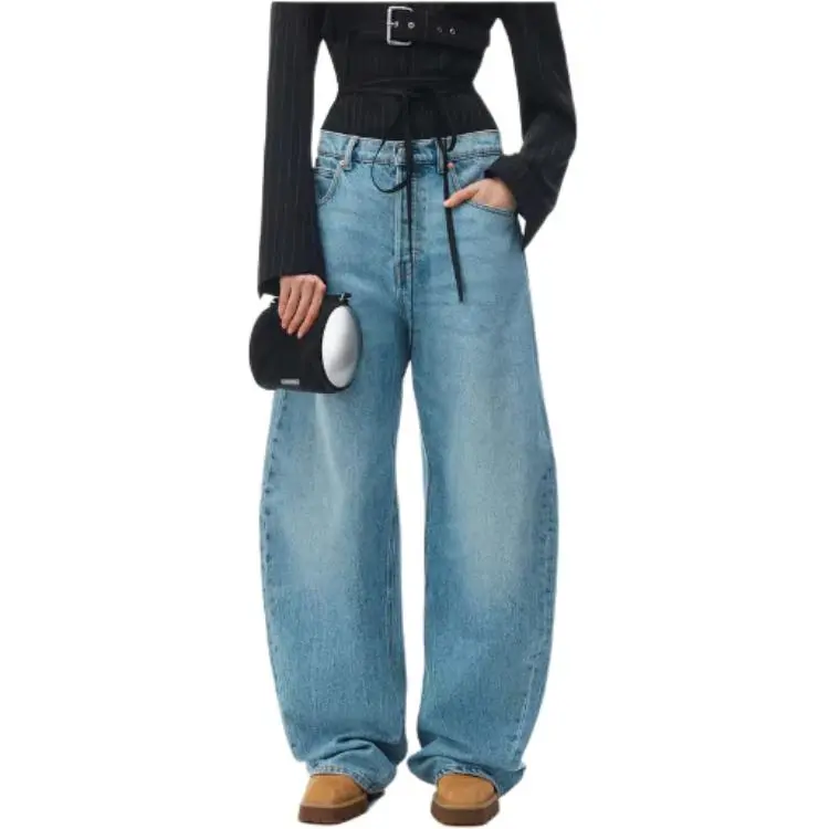 Alexander Wang Low Rise Belted Waist Balloon Jeans-4