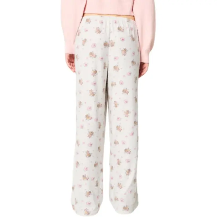 Hollister Pajama Pants Women's White-5