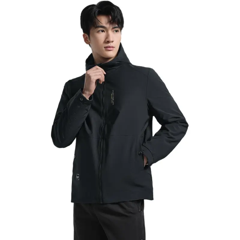 HLA Jackets Men Navy Blue Pattern G0-6