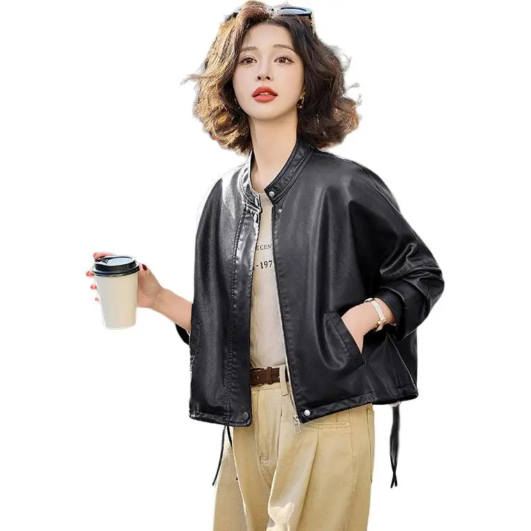 Yi Mengyuan Leather Jacket Women's-0