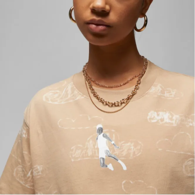 Jordan Artist Series By Parker Duncan Crop Tops Women's Khaki-2