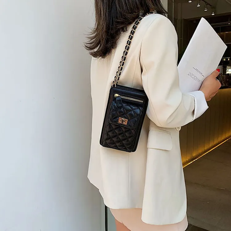 Duoluplo Doron Paul Pu Fashion Crossbody Cell Phone Pouch, Small Square Bag Trumpets Women's White/Black/Matcha Green-6