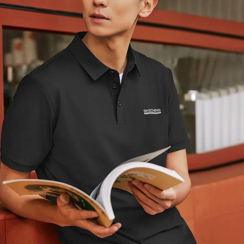 Skechers Polo Shirt Men's Carbon Black-3
