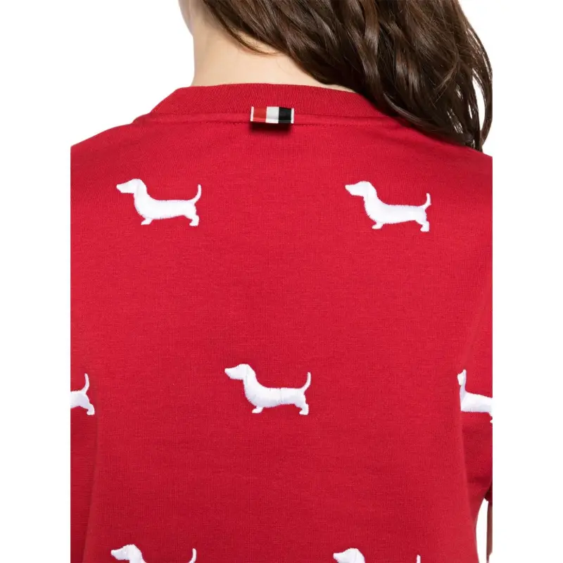 THOM BROWNE Short sleeve Rib cuff Tee-4