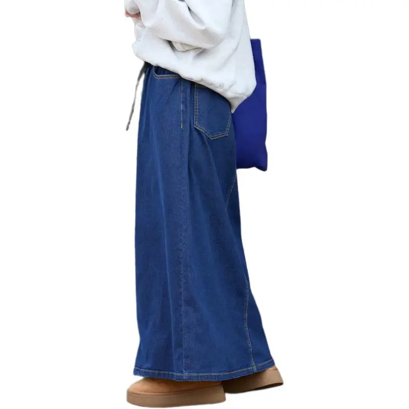FREAK'S STORE Denim Long Skirt Women's Marine Blue-2