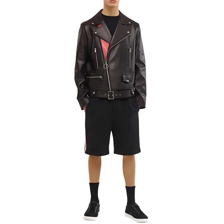 MCM Leather Jackets Men Black-2