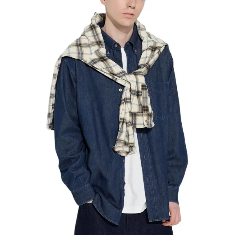 UNIQLO Shirts Men Dark Blue-1