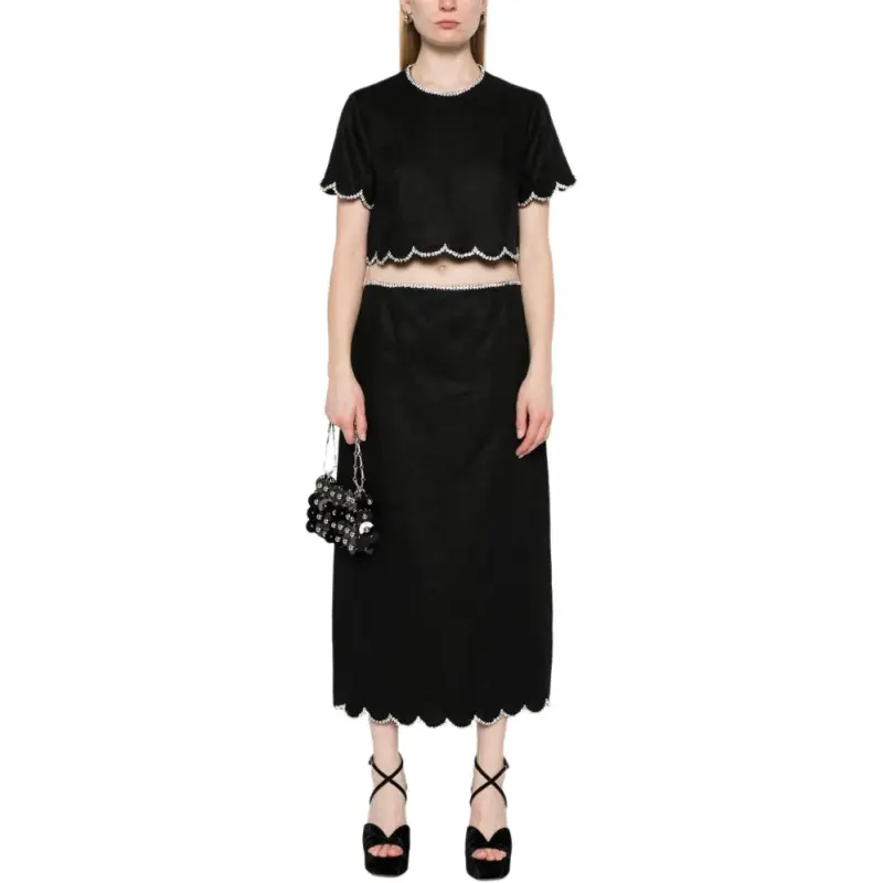 Zimmermann Crush Scalloped Midi Skirt-1