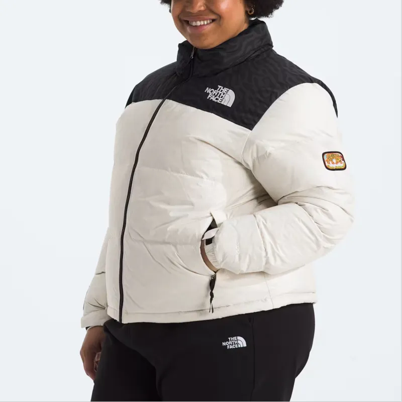 THE NORTH FACE Nuptse1996 Collection FW24 Plus Retro Jackets Coats Women's White Sand Dune/Black-4
