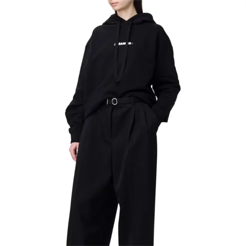 JIL SANDER + Logo Printed Drawstring Hoodie-2