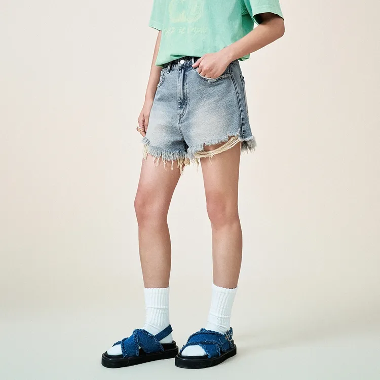 URBAN REVIVO Denim Shorts Women's Blue-2