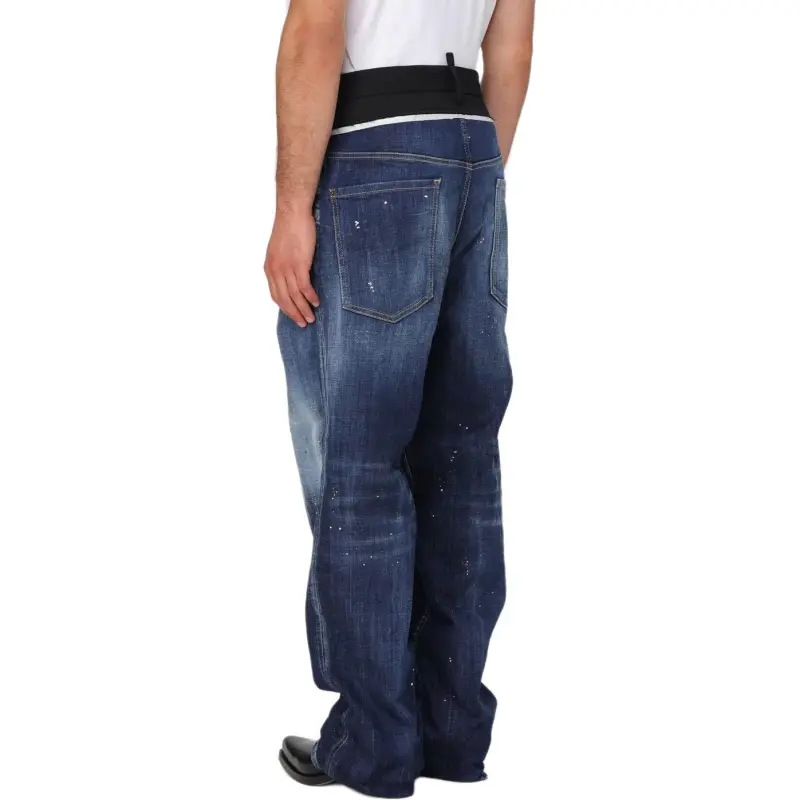 DSQUARED 2 Mid Rise Panelled Straight Leg Jeans-4