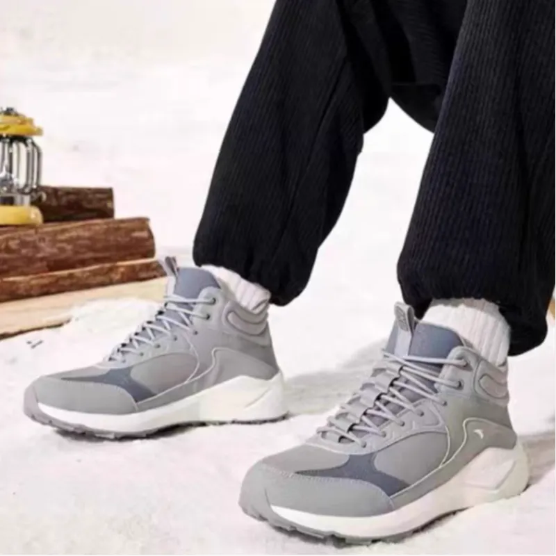 Anta Life Collection Waterproof And Warm High-Top Casual Shoes Men's Dove Gray-3