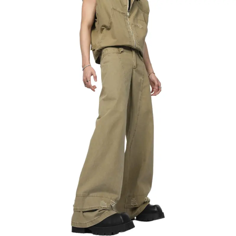 Concubine Zhu Jeans Unisex Khaki-3