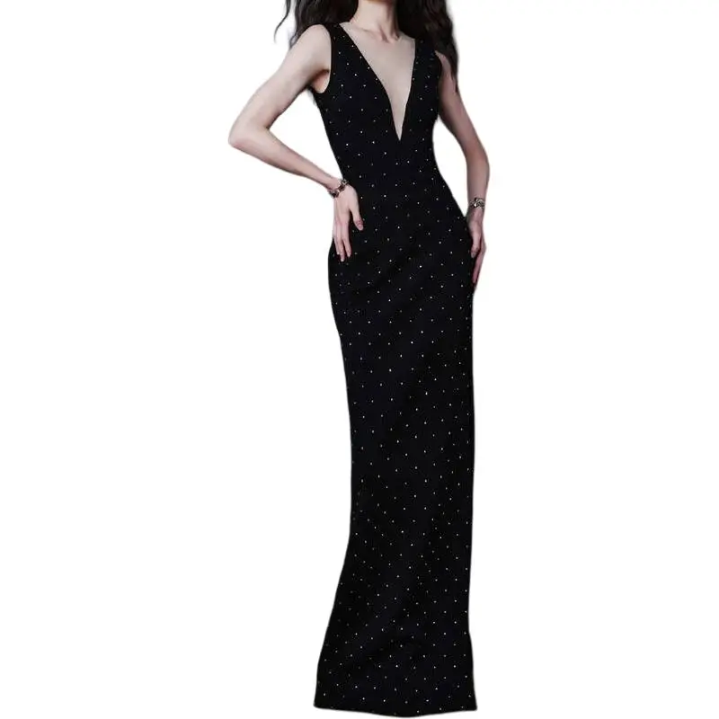 LOUIS VUITTON Tulle Insert Rhinestone Gown-4