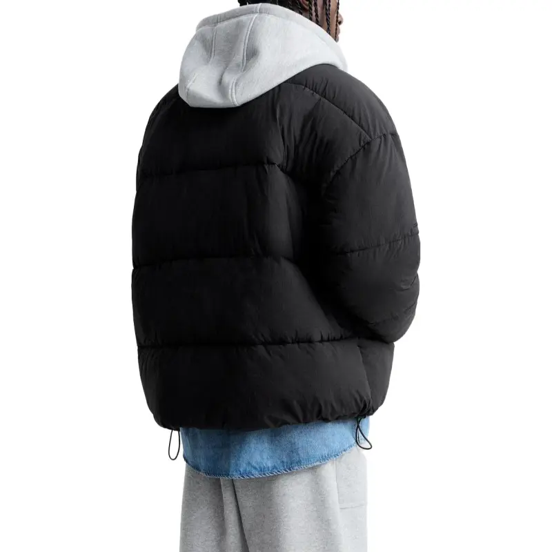 ZARA Puffer Jackets Men Black-3