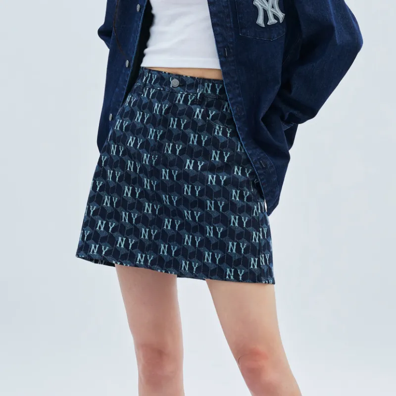 MLB Denim Short Skirts Women's Blue-3