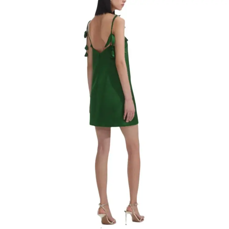 Self portrait Satin Flower embellished Mini Dress-3