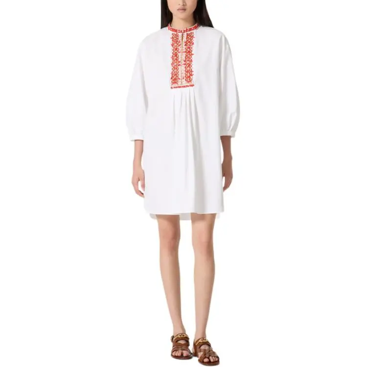 Valentino Long Sleeved Dress Women's White-2