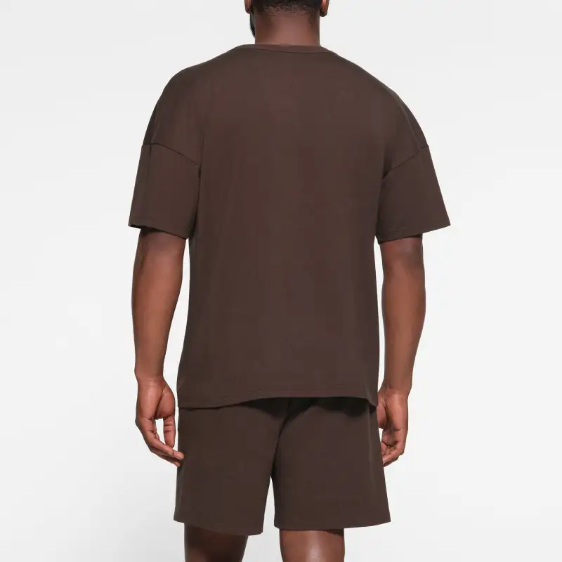 SKIMS JERSEY LOUNGE MENS RELAXED T-SHIRT T-Shirt Men's ESPRESSO/Dark Coffee Color-1