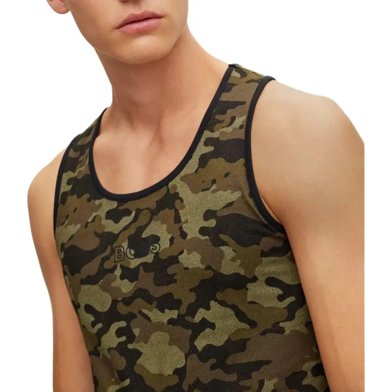 HUGO BOSS Tank Tops Men Olive Green-4