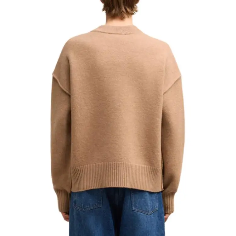 AMIPARIS Paris Ami De Coeur Logo Intarsia-Knit V-Neck Cardigan-2