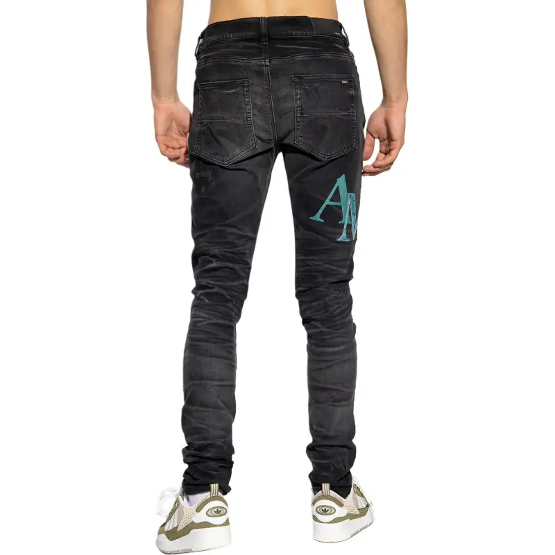 AMIRI Multi Leather Staggered Logo Jean-6