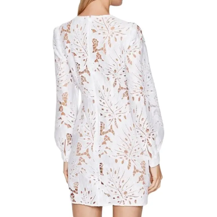 MICHAEL KORS MMK SS22 Long Sleeved Dress Women's White-4