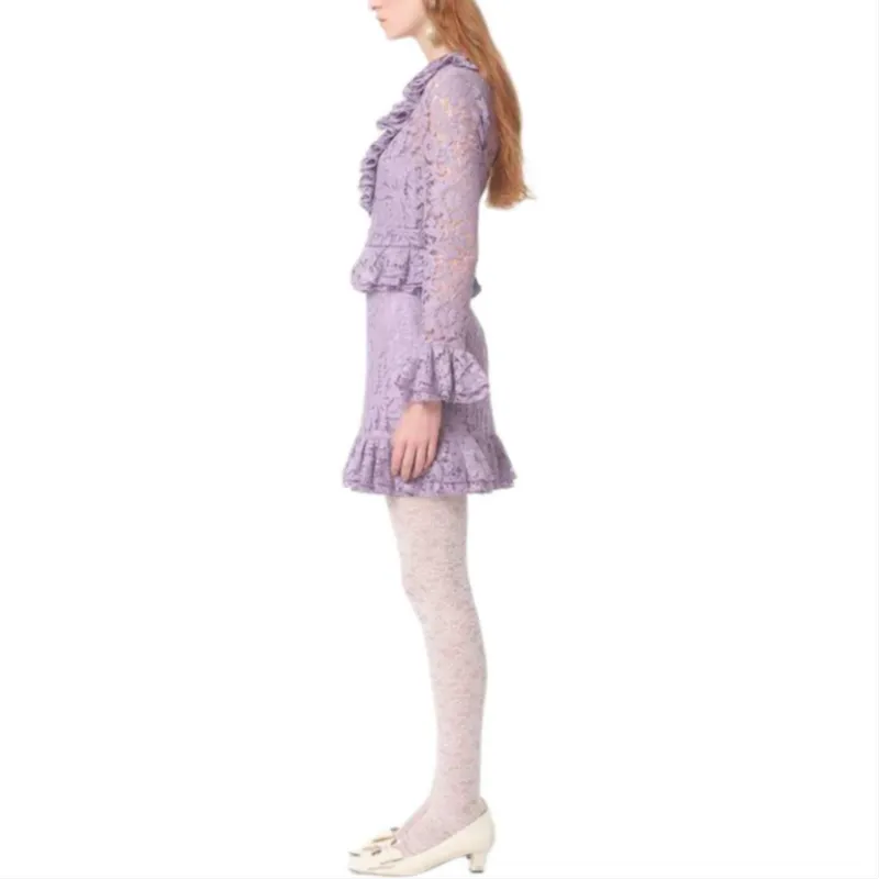 Valentino FW24 Long Sleeved Dresses Women's Purple-2