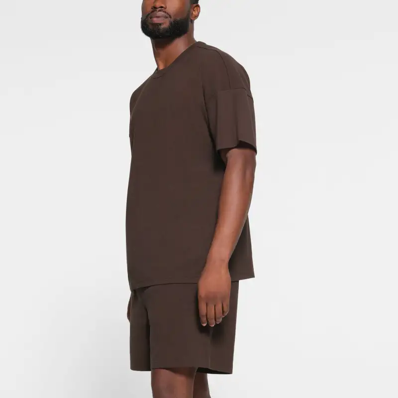 SKIMS JERSEY LOUNGE MENS RELAXED T-SHIRT T-Shirt Men's ESPRESSO/Dark Coffee Color-3