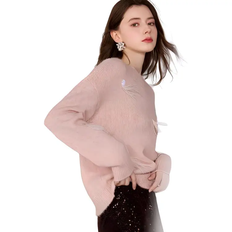 3COLOUR Sweater Women's Light Pink-1