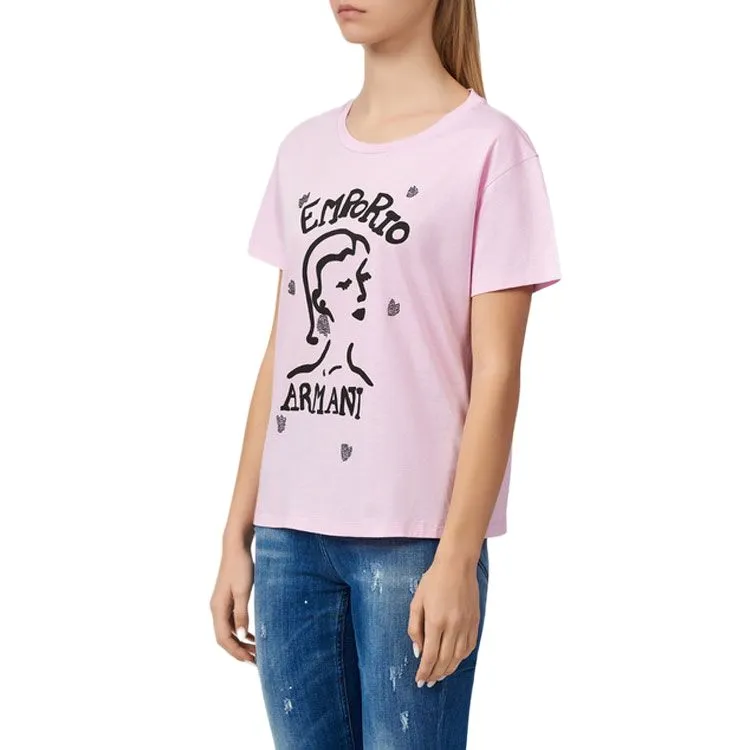 EMPORIO ARMANI T Shirts Women's Light Pink-3