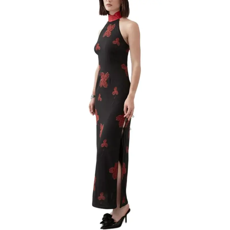 AMLUL Sleeveless Dress Women's Black-3