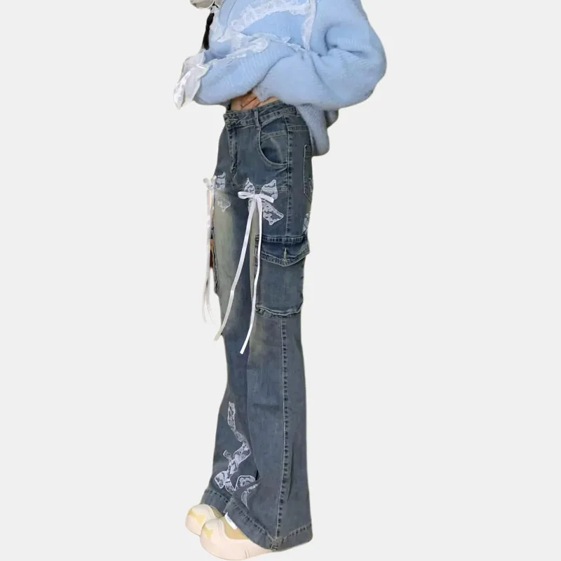 LESS BEARS Jeans Women's Blue-5