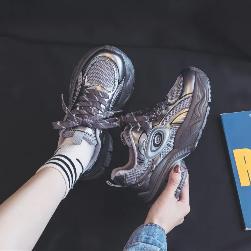 Warrior Height Increasing Wear Resistant Slip Resistant Low Top Chunky Sneakers Women's-13