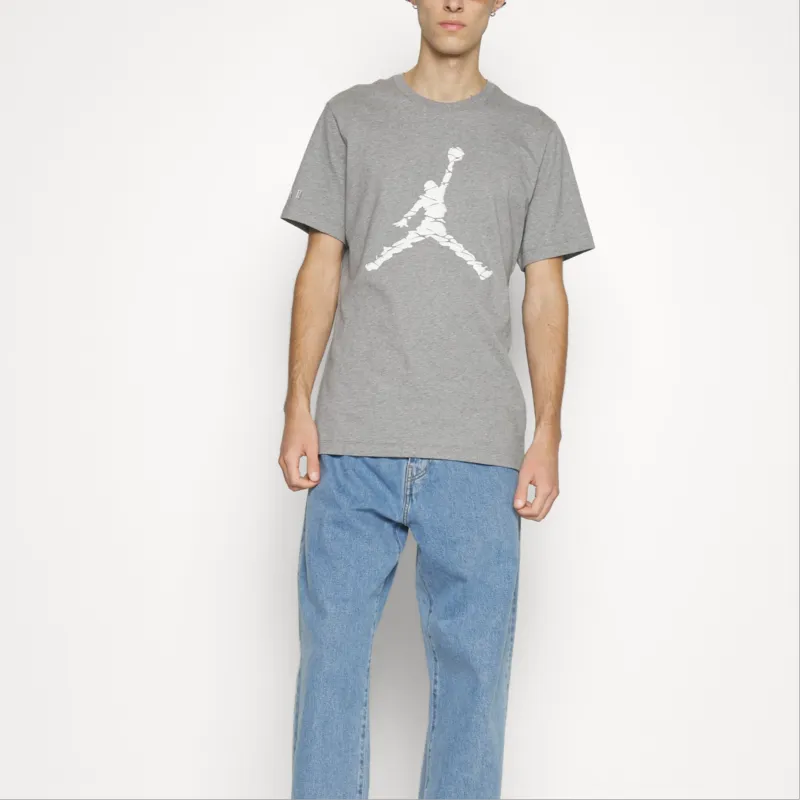 Jordan T Shirts Men Gray White-3