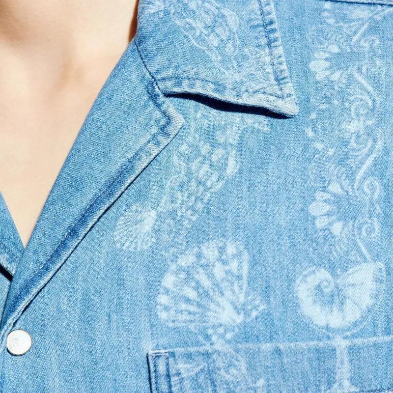 VERSACE Denim Printed Shirt-4