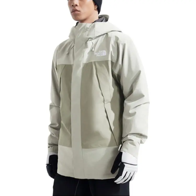 THE NORTH FACE Outdoor Hiking Waterproof And Breathable Warm Windbreaker Jacket Men's Clay Gray-2