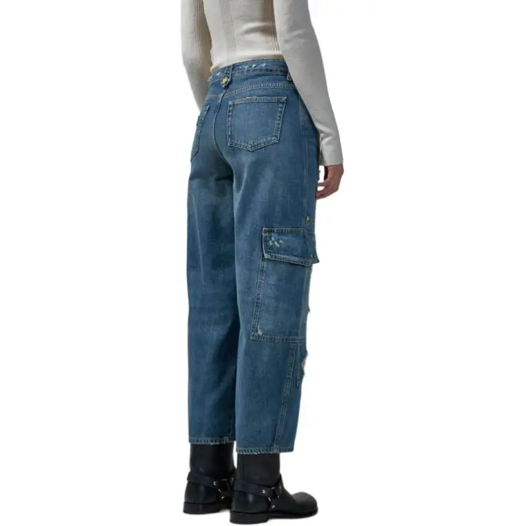 GANNI Distressed Wide Leg Jeans-1