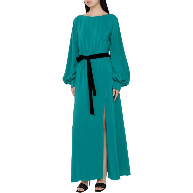 GUCCI Silk Belted Maxi Dress-4