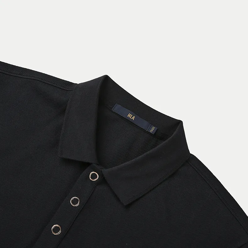 HLA Polo Shirts Men Black E6-2