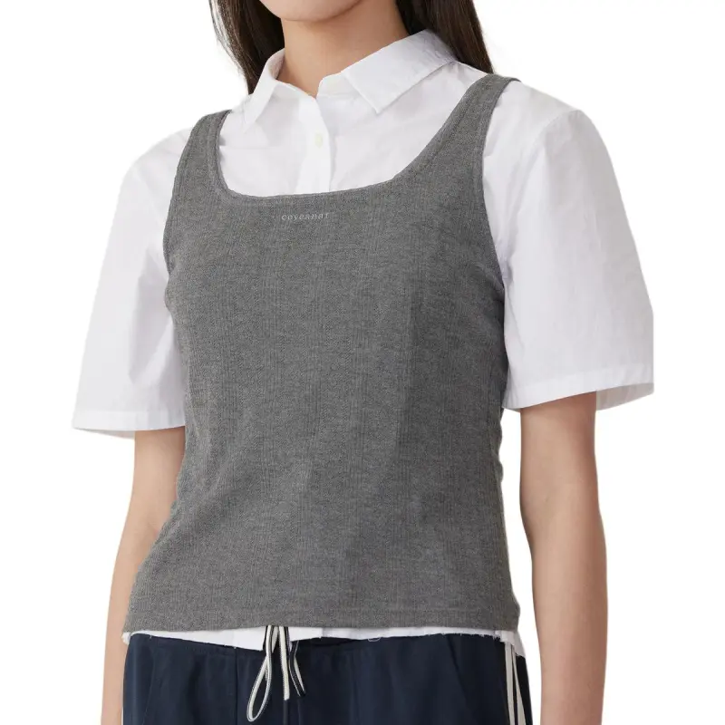 COVERNAT T Shirts Women's Charcoal Gray-2