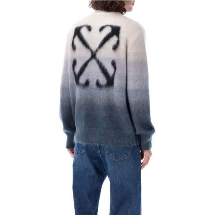 OFF WHITE Arrow Grad Gradient Effect Knitted Jumper-4
